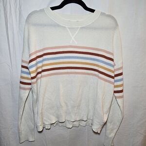 Altar'd State Colorful Stripe 90s Style Ribbed Lightweight Sweater, sz XS